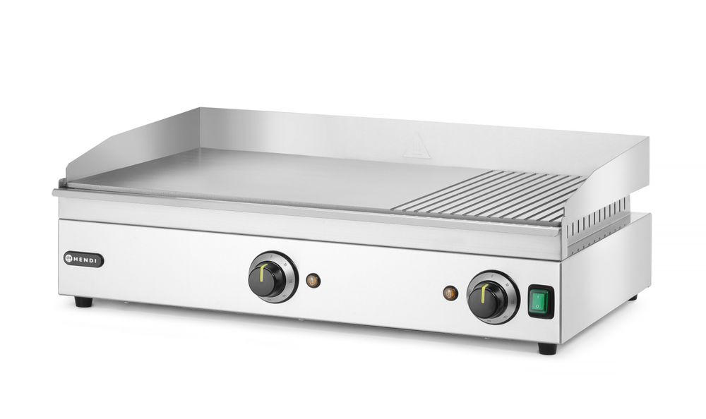 Bakplaat 1/3 geribbeld, HENDI, Kitchen Line, 220-240V/3500W, 697x474x(H)241mm