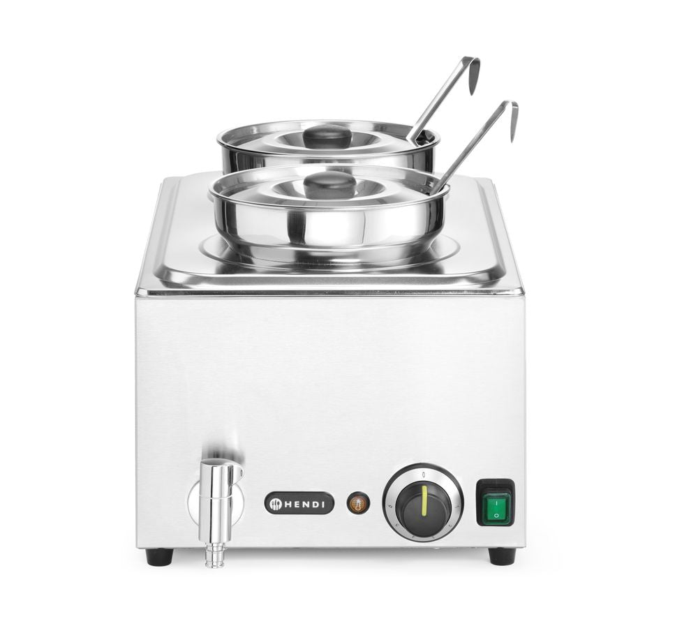 Set: Bain-marie HENDI Ranger + 2x bak 4L met deksel, HENDI, 8L, 220-240V/1000W, 604x332x(H)315mm