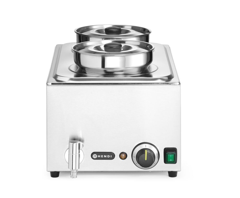Set: Bain-marie HENDI Ranger + 2x bak 4L met deksel, HENDI, 8L, 220-240V/1000W, 604x332x(H)315mm