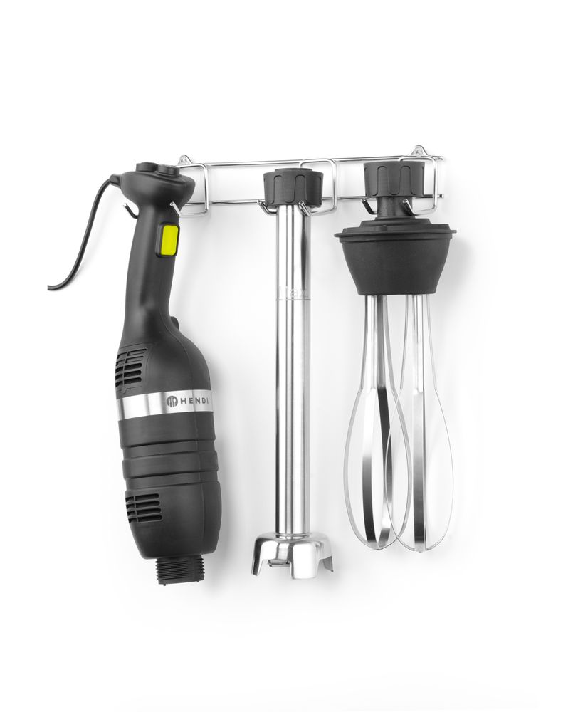 Set: Staafmixer 350 met variabele snelheid + garde + wandrek, HENDI, Kitchen Line, Zwart, 230V/350W, 110x324x(H)816mm