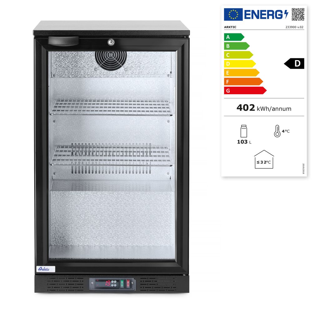 Backbar koelkast met enkele deur, Arktic, 103L, Zwart, 220-240V/120W, 500x530x(H)865mm