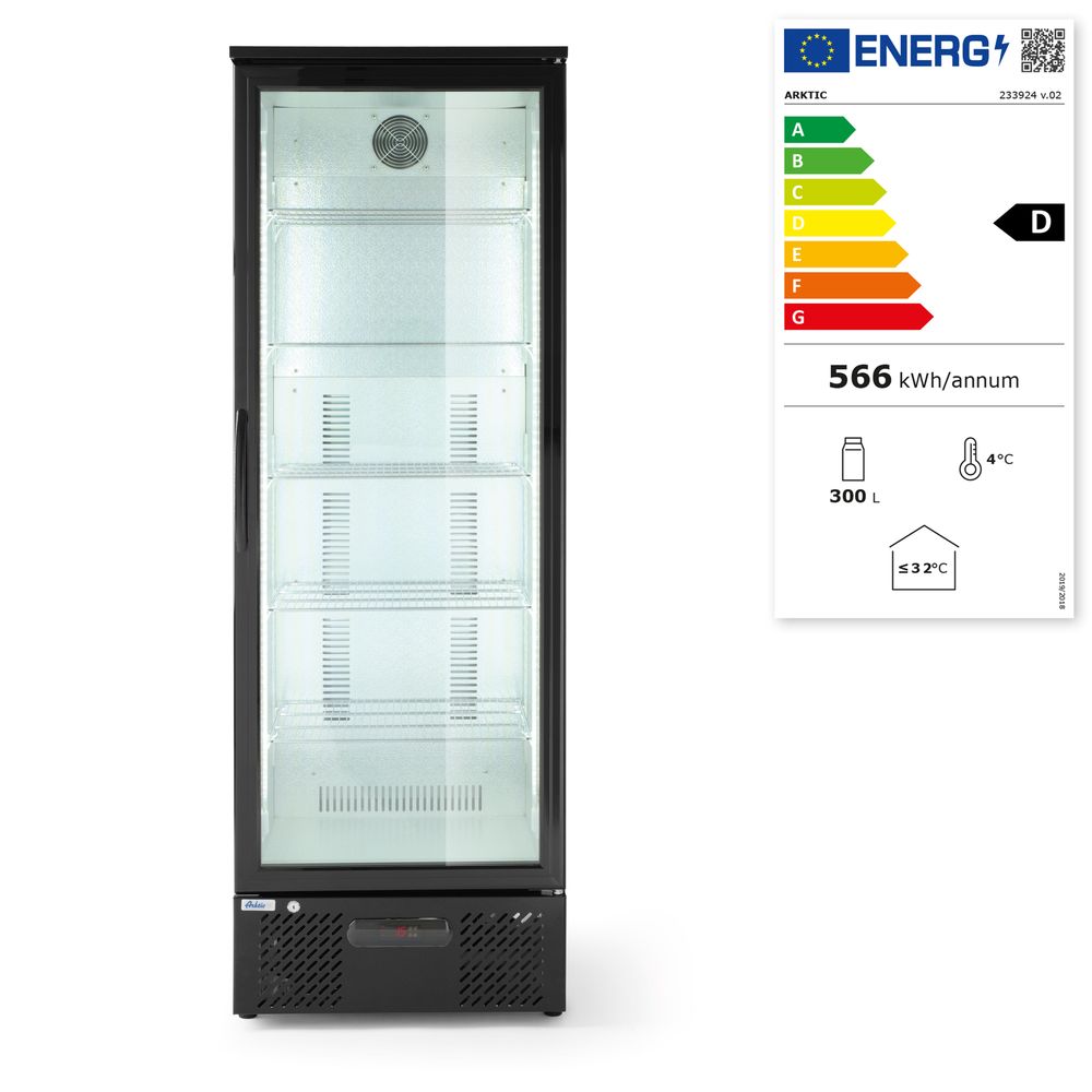 Backbar koelkast met enkele deur, Arktic, 300L, Zwart, 220-240V/195W, 600x528x(H)1820mm