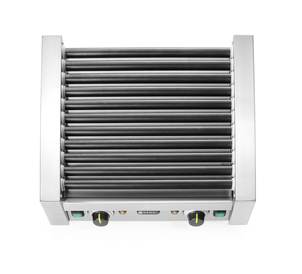 Worstenroller grill - twee zones, HENDI, 11 rollers, 230V/1180W, 530x525x(H)180mm