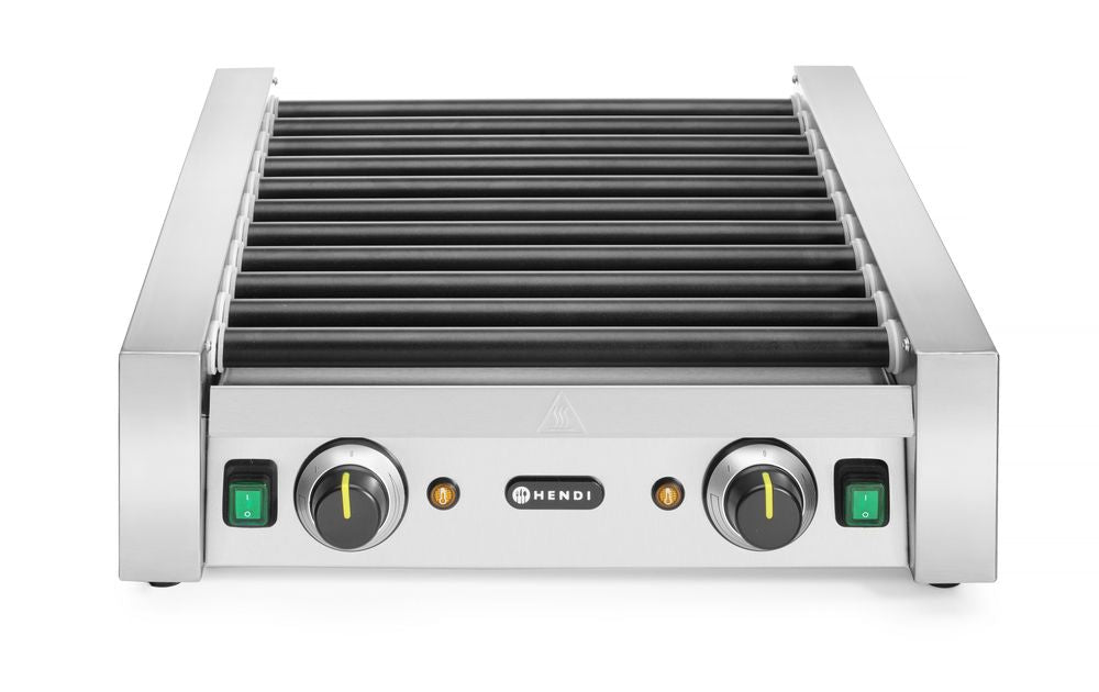 Worstenroller grill - twee zones, HENDI, 11 rollers, 230V/1180W, 530x525x(H)180mm