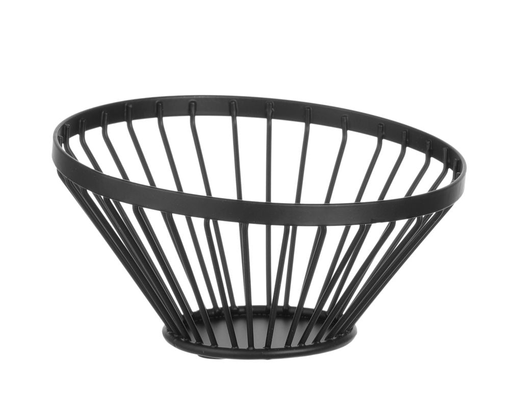 Fruitkorf schuin zwart, HENDI, ⌀150x(H)80mm