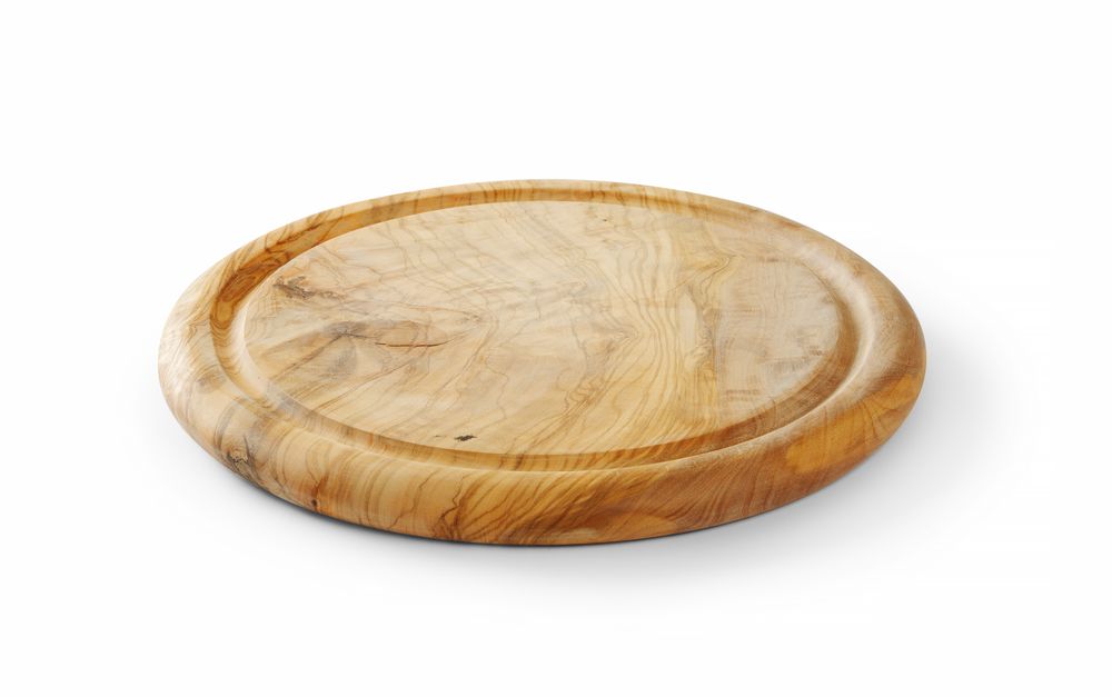Serveerplank olijfhout, HENDI, ⌀260x(H)25mm