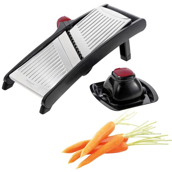 Mandoline Groentesnijder VARIO met meerdere snijmogelijkheden, Westmark, RVS messen, Zwart