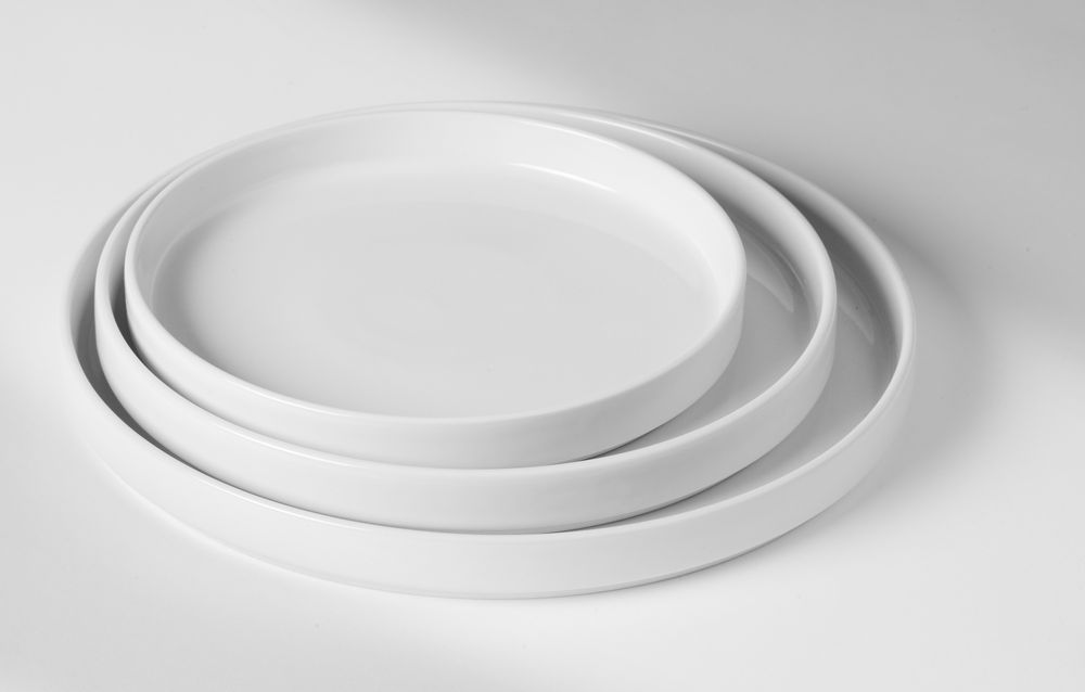 Bord met hoge rand Oslo, HENDI, Oslo, Wit, ⌀200x(H)25mm
