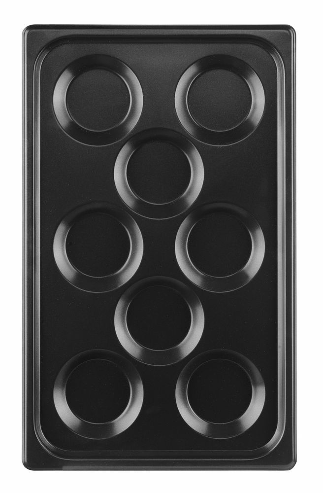 Bakplaat voor eieren, met anti-aanbak coating CONVECTOMAT EGGPLATE, HENDI, GN 1/1, Zwart, 530x325x(H)26mm