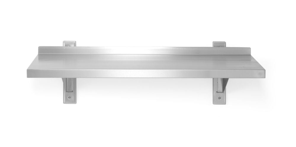 Verstelbare enkele wandplank met 2 beugels, HENDI, 800x300x(H)600mm