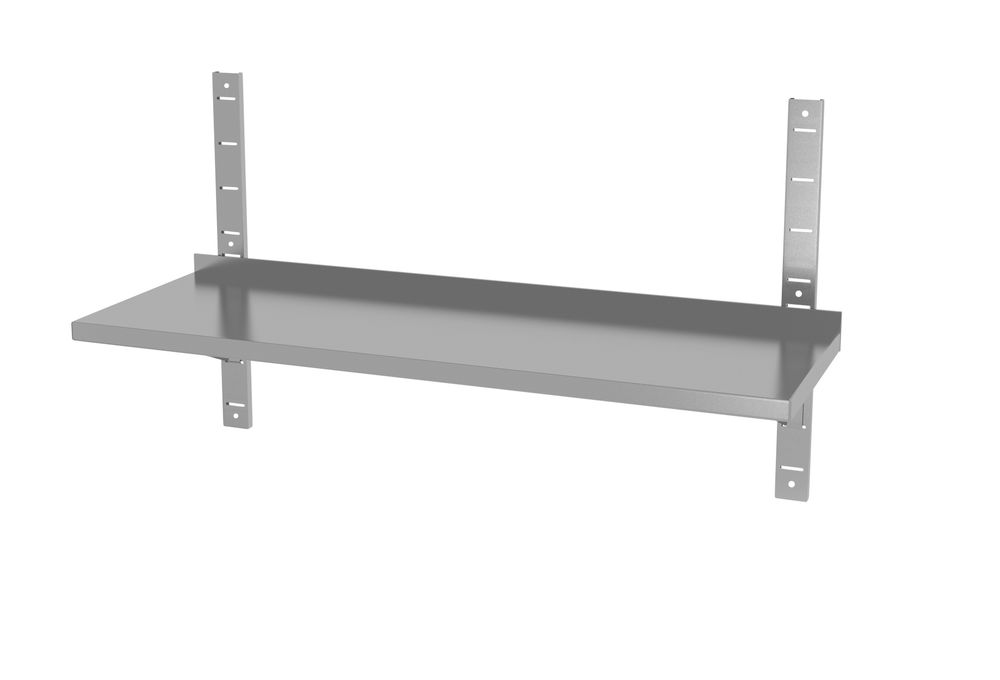 Wandplank verstelbaar, enkel, met 2 steunen, HENDI, 2 st., 1000x300x(H)600mm