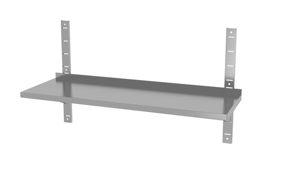Wandplank verstelbaar, enkel, met 2 steunen, HENDI, 4 st., 1400x300x(H)600mm