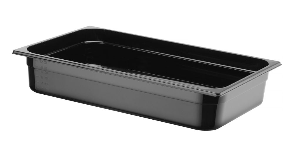 Container GN 1/1 zwart polycarbonaat, HENDI, Profi Line, GN 1/1, 14L, Zwart, 530x325x(H)100mm