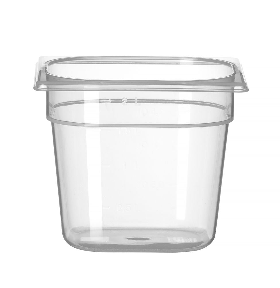 Container GN 1/6 polypropyleen, HENDI, Profi Line, GN 1/6, 2,4L, Transparant, 176x162x(H)150mm