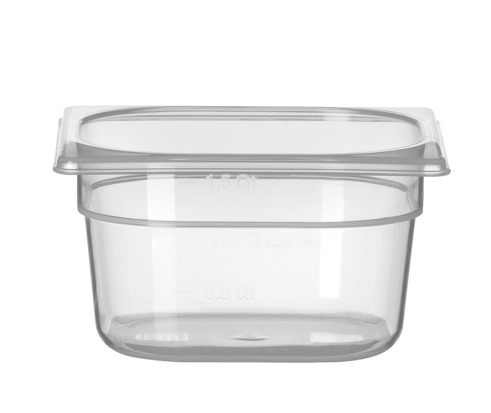 Container GN 1/6 polypropyleen, HENDI, Profi Line, GN 1/6, 1,6L, Transparant, 176x162x(H)100mm