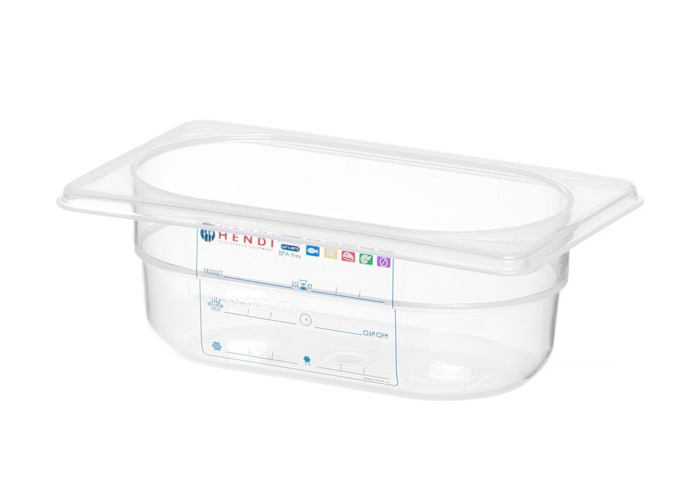 Container GN 1/9, HENDI, GN 1/9, 0,6L, Transparant, 176x108x(H)65mm
