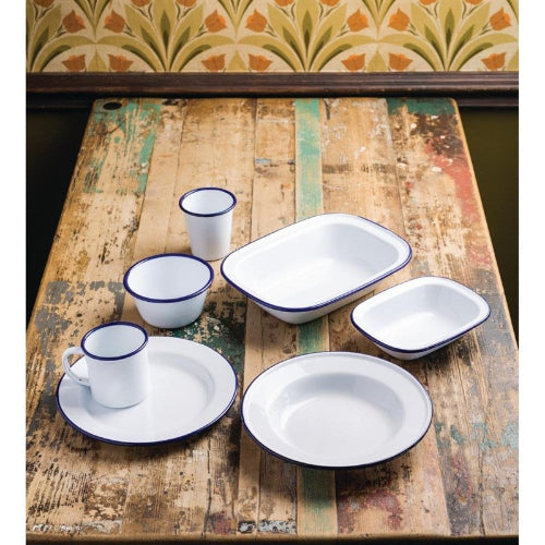 Olympia Emaille Bord - Ø30x(H)2,5cm ( Set van 6 )