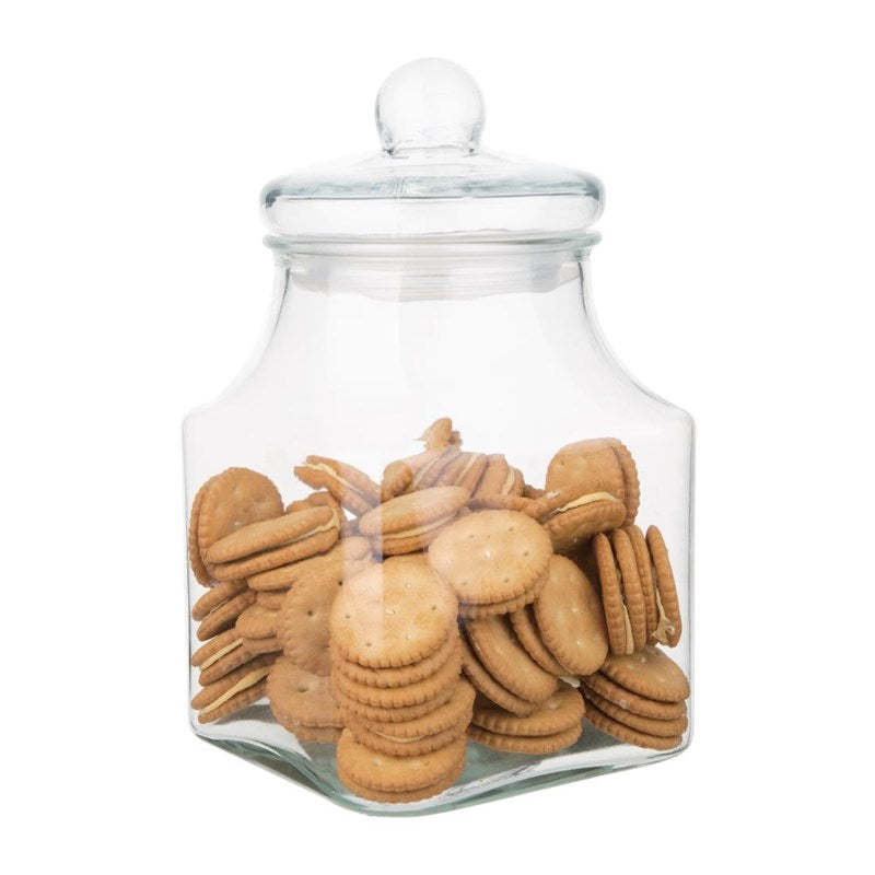 Olympia Glazen Voorraadpot Vierkant – 2,9L – 15,5X15,5X25,5(H) CM