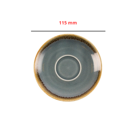 Olympia Kiln Espressoschotel Blauw Ø11,5cm ( Set van 6 ) - Schotels voor koffiekopjes van 85ml