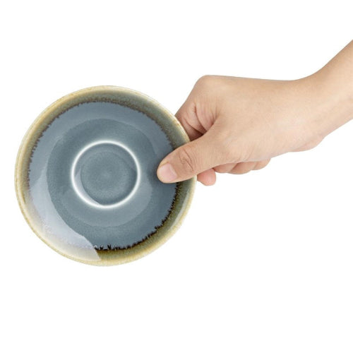 Olympia Kiln Espressoschotel Blauw Ø11,5cm ( Set van 6 ) - Schotels voor koffiekopjes van 85ml
