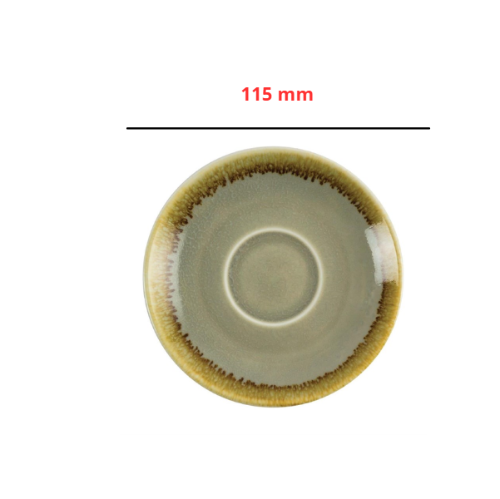 Olympia Kiln Espressoschotel Mosgroen Ø11,5cm ( Set van 6 ) - Schoteltjes voor kopjes van 85ml