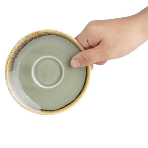 Olympia Kiln Espressoschotel Mosgroen Ø11,5cm ( Set van 6 ) - Schoteltjes voor kopjes van 85ml