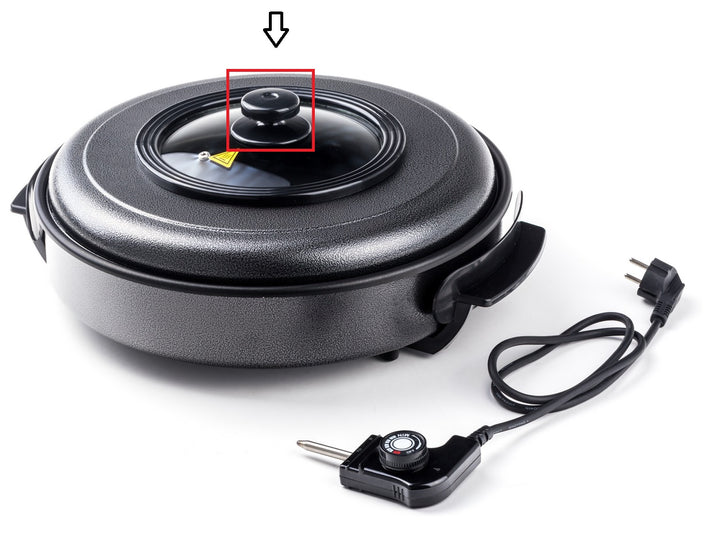 Losse Knop t.b.v. deksel Hendi partypannen 239506 en 239605, Zwart, Hendi