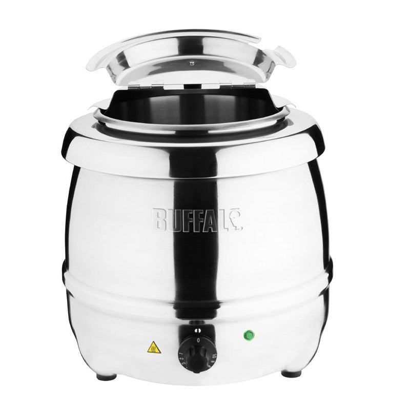 Buffalo Soepketel 10 liter, RVS Zilver, Bain marie
