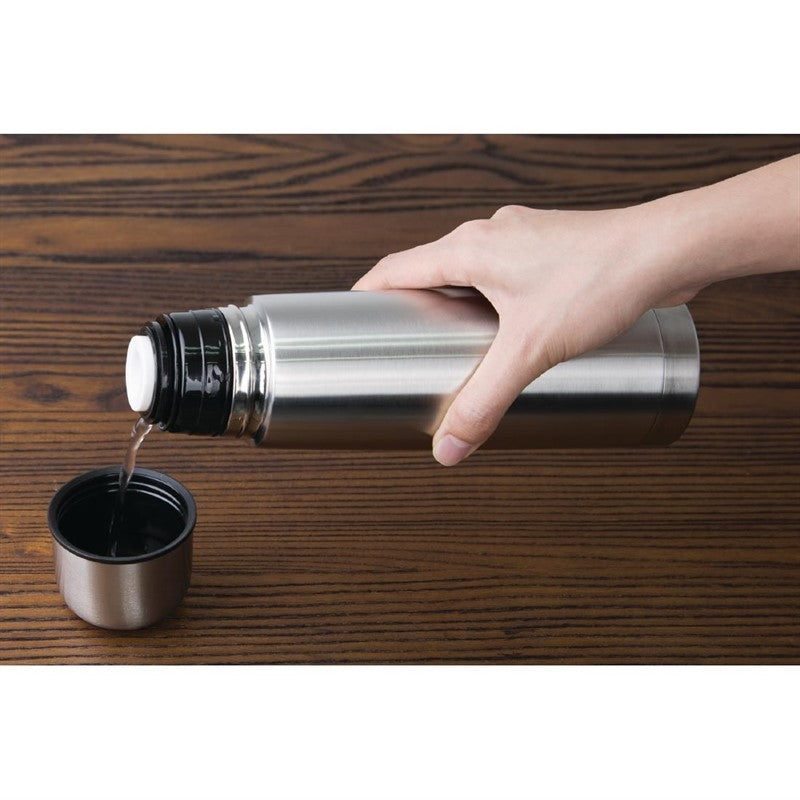 Dubbelwandige Thermosfles / thermoskan - RVS - 1 Liter - Olympia - Dubbelwandig