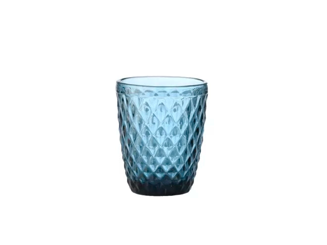 Waterglas Inspire Colors, 6 stuks, Blauw, Ruitpatroon, 240ml