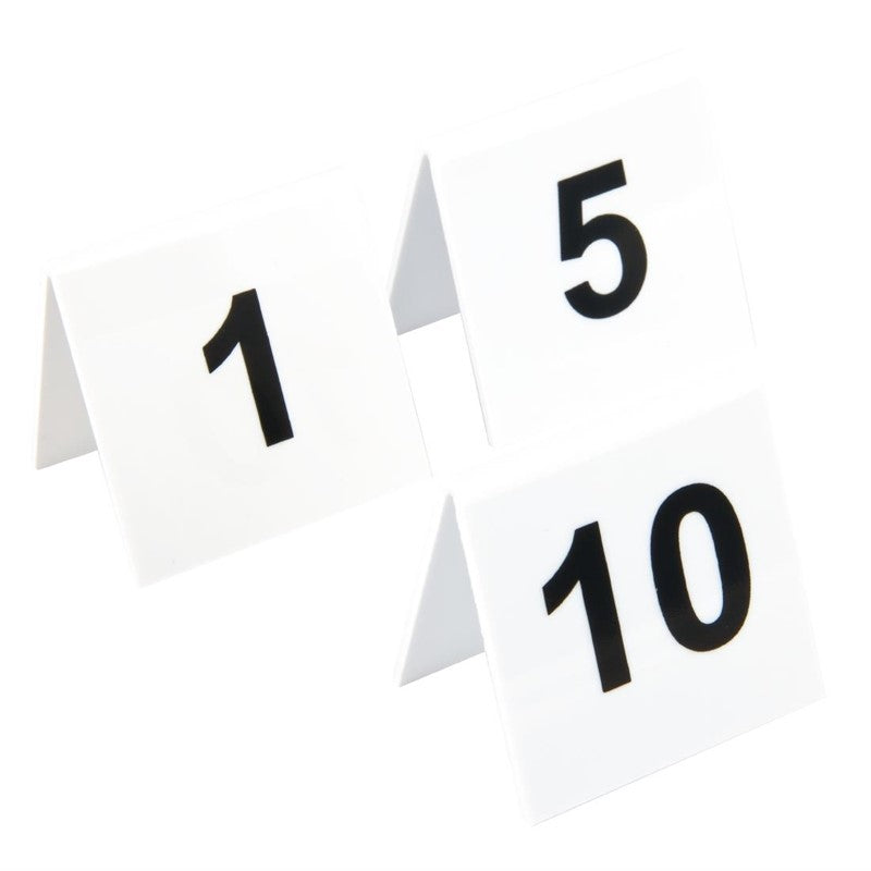 Tafelnummers 1 t/m 10, Kunststof, Tafelnummer set 1-10