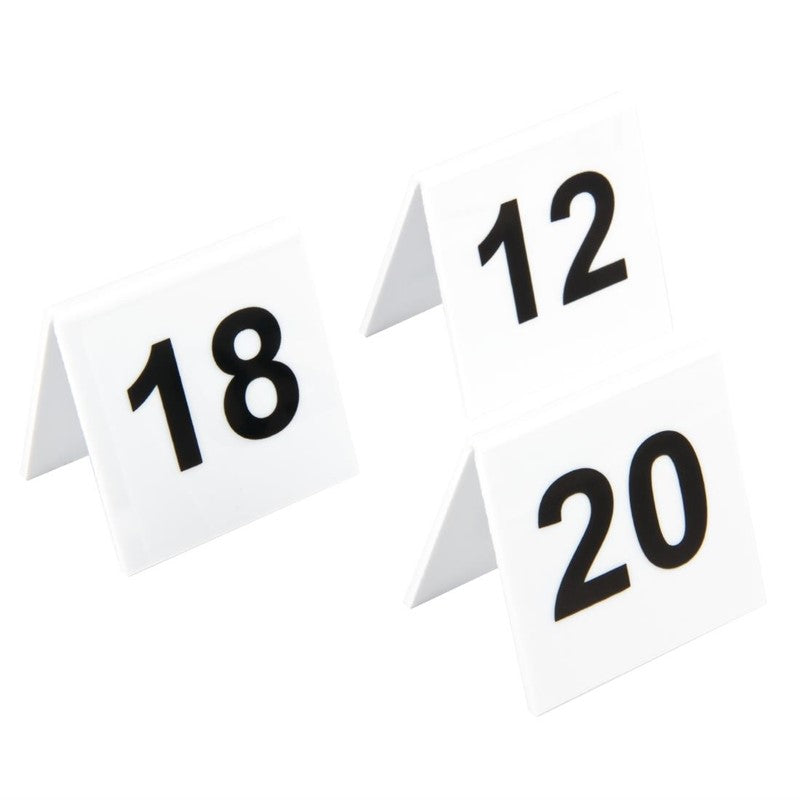 Tafelnummers 11 t/m 20, Kunststof, Tafelnummer set 11-20