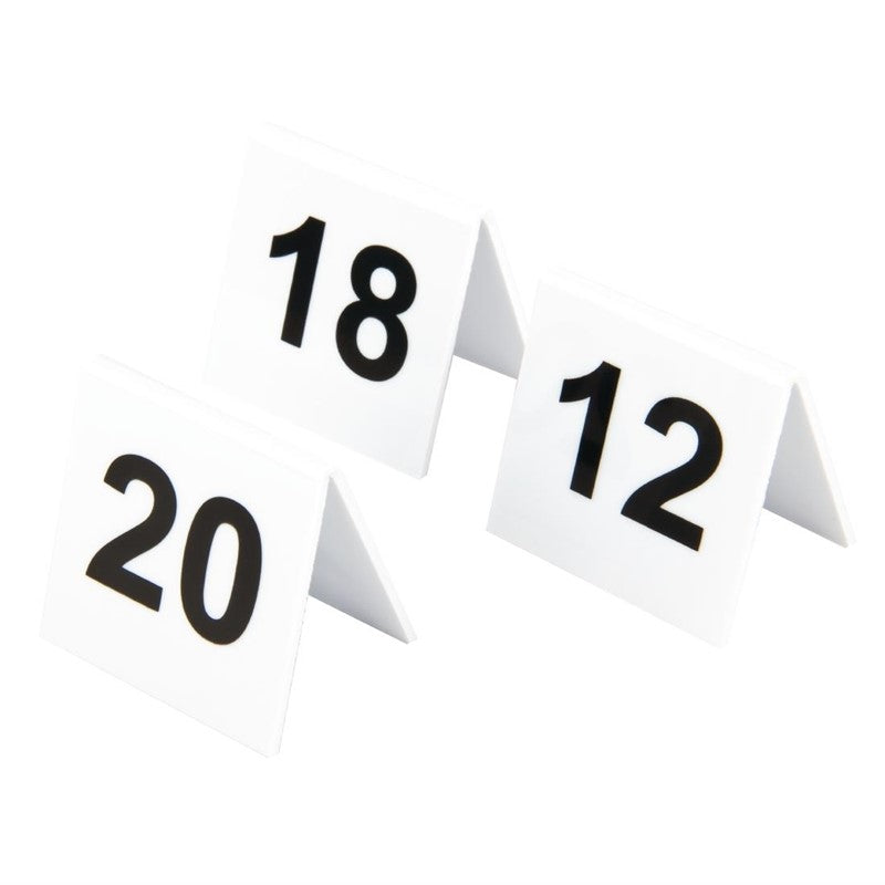 Tafelnummers 11 t/m 20, Kunststof, Tafelnummer set 11-20