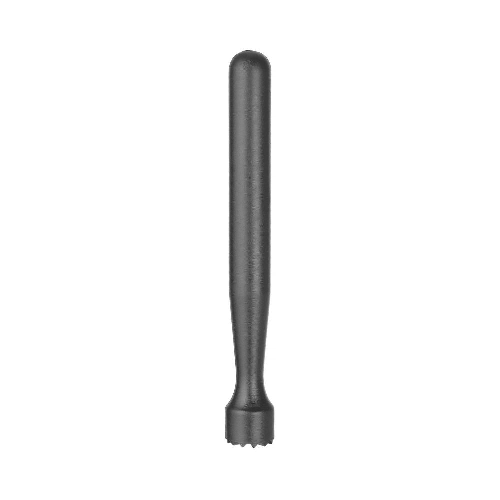 Cocktail muddler, BarUp, Geribbelde kop, Zwart, ⌀34x207mm
