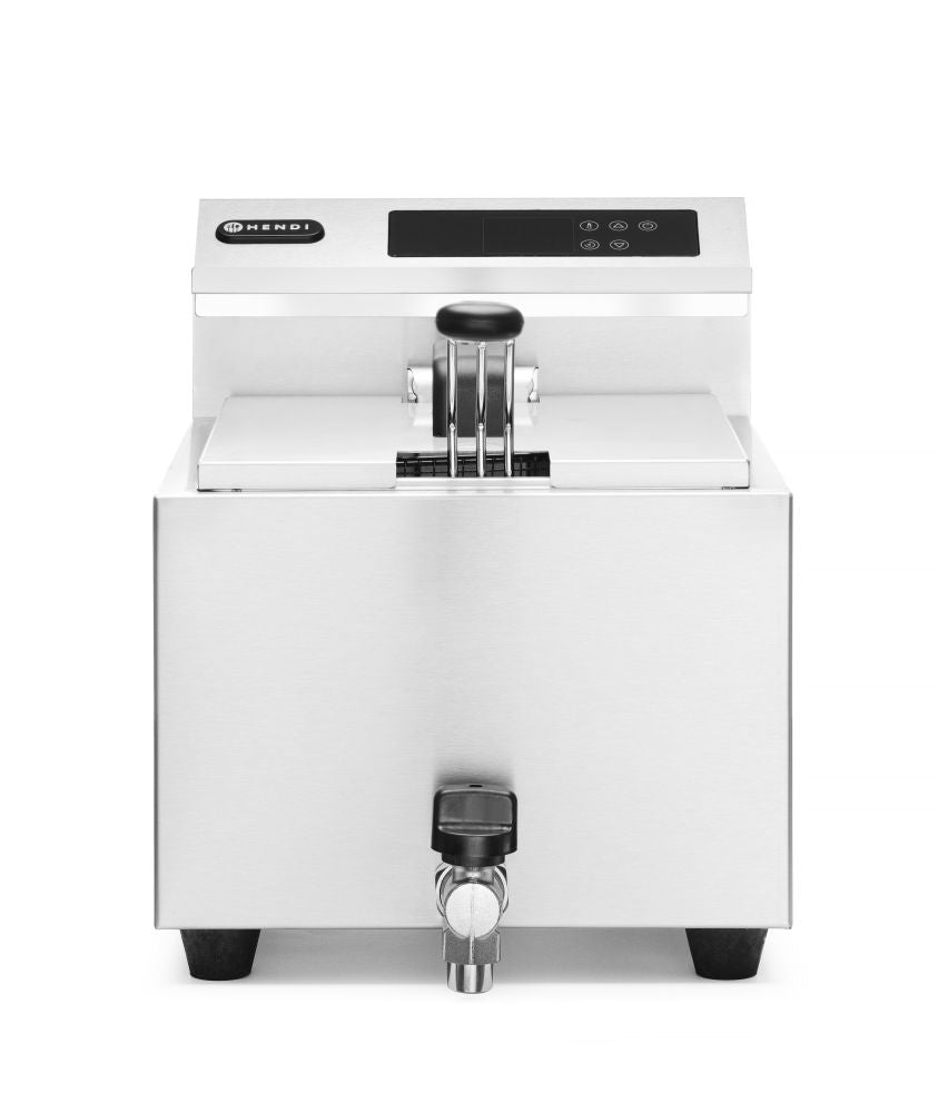 Frituurpan Horeca met aftapkraan digitaal - 8 liter, HENDI, Profi Line, 230V/3500W, 300x515x(H)345mm