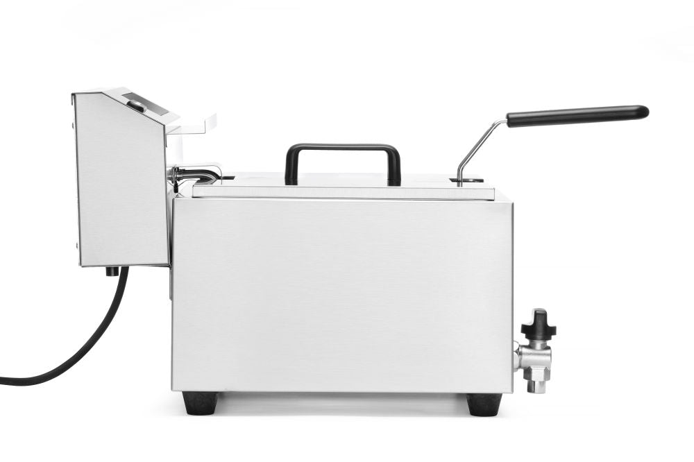 Frituurpan Horeca met aftapkraan digitaal - 8 liter, HENDI, Profi Line, 230V/3500W, 300x515x(H)345mm
