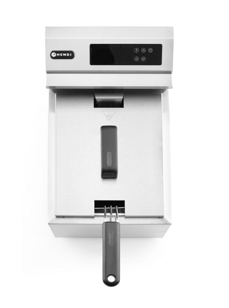 Frituurpan Horeca met aftapkraan digitaal - 8 liter, HENDI, Profi Line, 230V/3500W, 300x515x(H)345mm