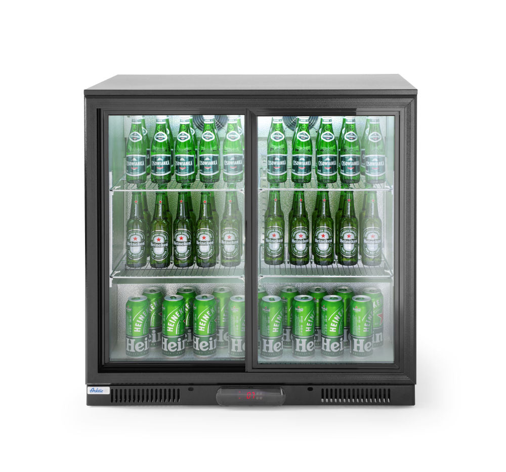Barkoelkast glazen schuifdeuren 197L, Arktic, 220-240V/160W, 900x500x(H)900mm