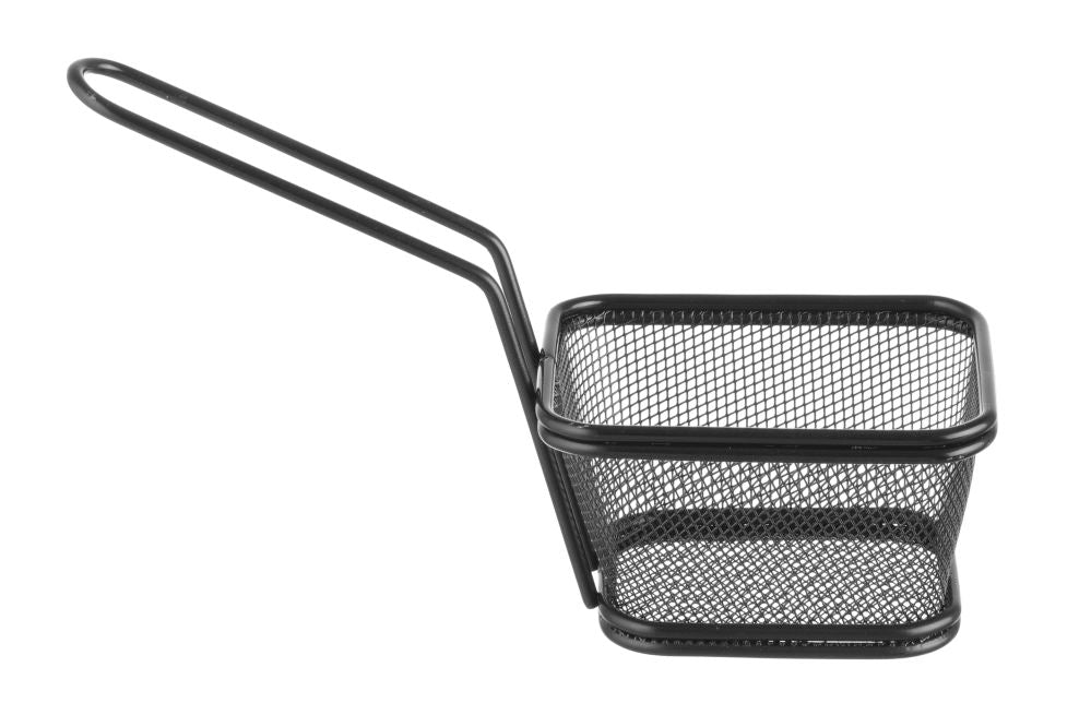 Frituurmandjes miniaturen stapelbaar zwart, HENDI, 130x115x(H)80mm