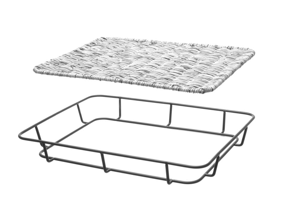Broodmand met roestvast stalen rand, HENDI, Zwart, 400x300x(H)50mm
