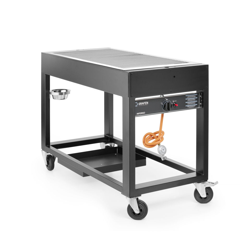 Tampa gasbarbecue, HENDI, Zwart, 10kW, 1260x580x(H)900mm