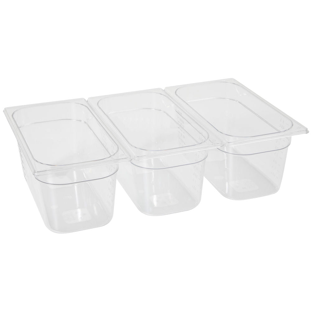 Gastronormbak GN 1/3 polycarbonaat, HENDI, Profi Line, GN 1/3, 2,5L, Transparant, 325x176x(H)65mm
