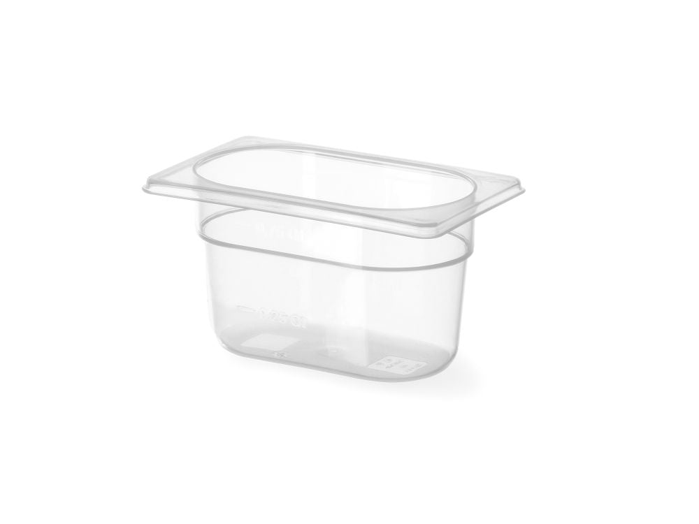 Gastronormbak GN 1/9 polypropyleen, HENDI, Profi Line, 1,0, GN 1/9, 1L, Transparant, 176x108x(H)100mm
