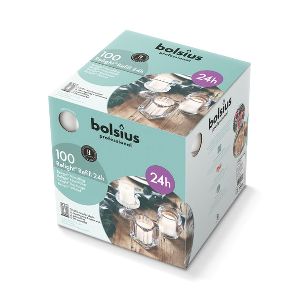 Bolsius Professional, navulling Relight, Transparant, 24 uur, 100 stuks