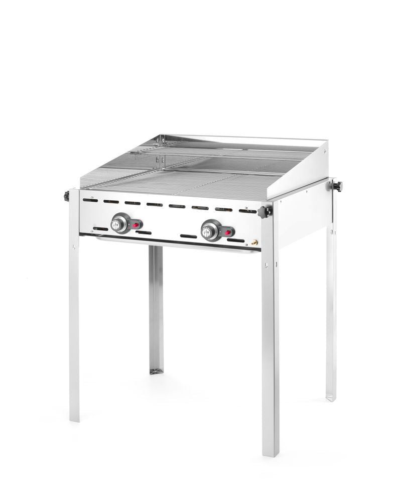 Green Fire met 2 branders, HENDI, Profi Line, 2 roestvast stalen Gastronorm 1/1 roosters, 11,6kW, 740x612x(H)825mm