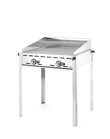 Green Fire met 2 branders, HENDI, Profi Line, 2 roestvast stalen Gastronorm 1/1 roosters, 11,6kW, 740x612x(H)825mm