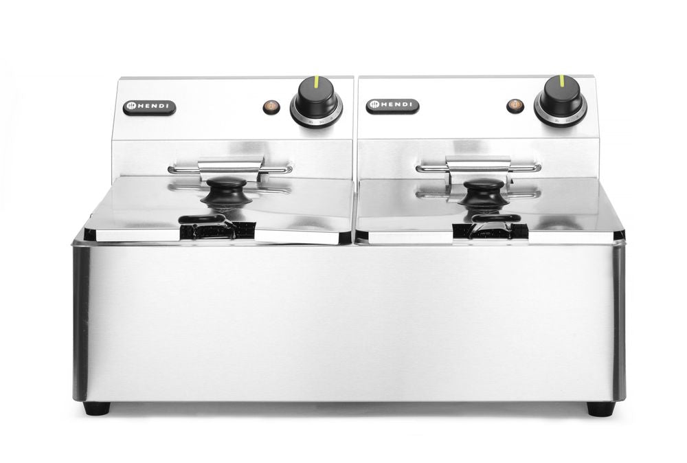 Friteuse Kitchen Line - 2x 6L, HENDI, Kitchen Line, 12L, 230V/6600W, 550x430x(H)305mm