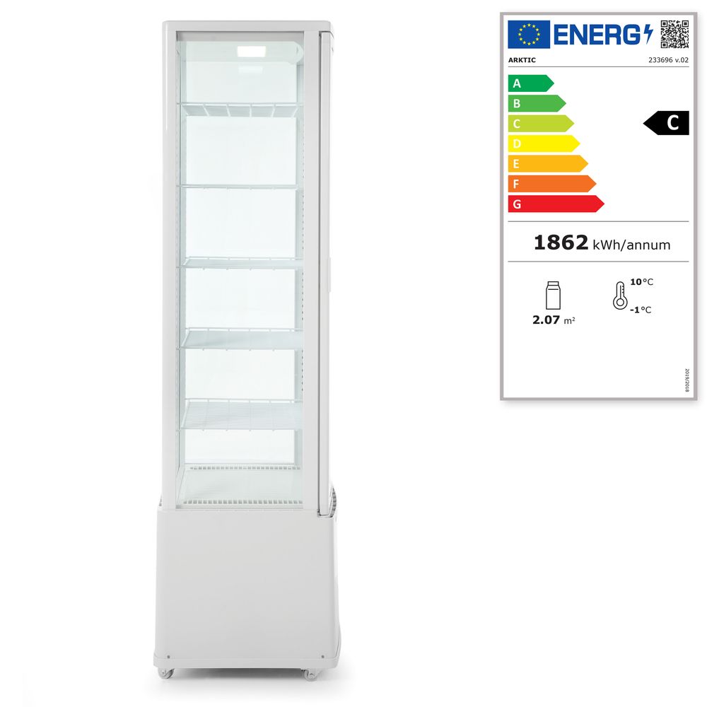 Koelvitrinekast 270L, Arktic, wit, Wit, 230V/290W, 550x520x(H)1870mm