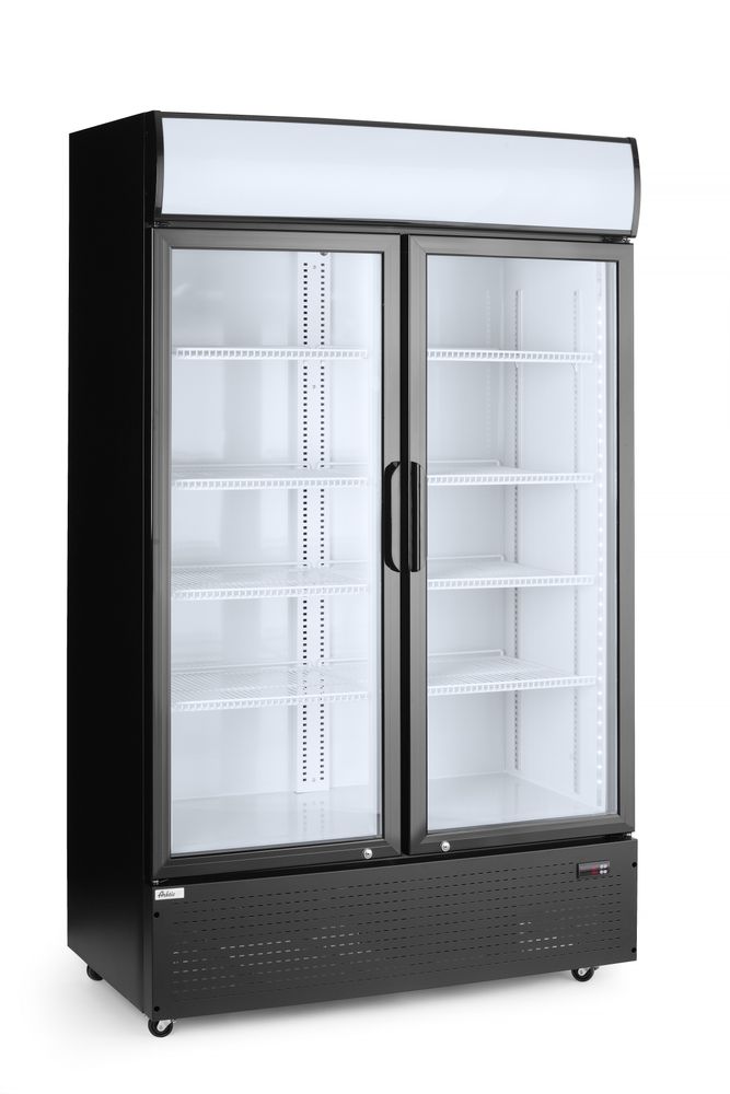 Backbar koelkast met lichtbak, dubbele deur, Arktic, 512L, Zwart, 220-240V/510W, 1120x585x(H)1900mm