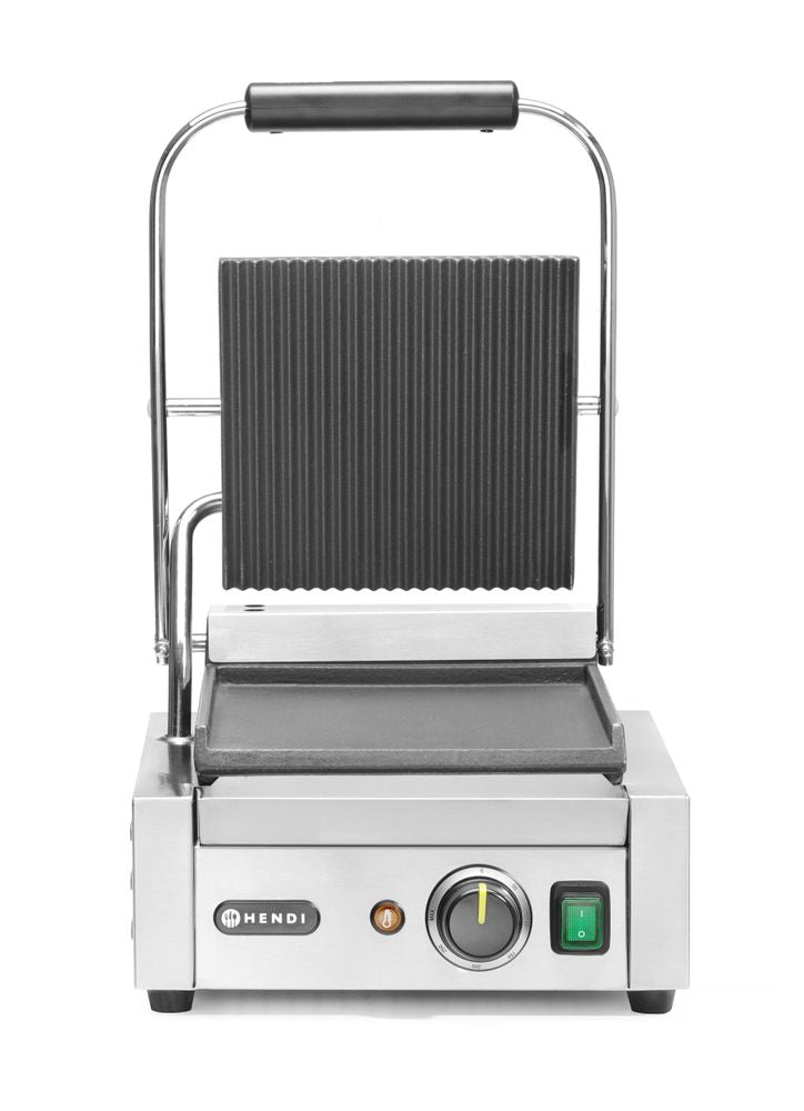 Contactgrill - enkel, HENDI, boven geribd, onder glad, 230V/1800W, 310x400x(H)210mm